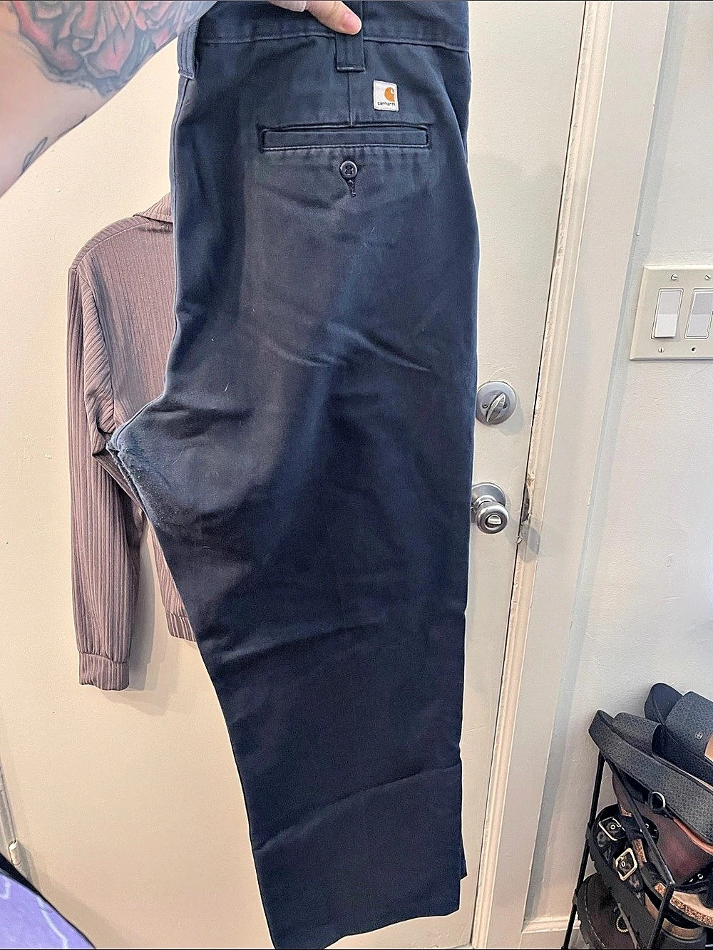 Carhartt Relaxed Straight Twill Dungaree B324 Navy Blue Pants